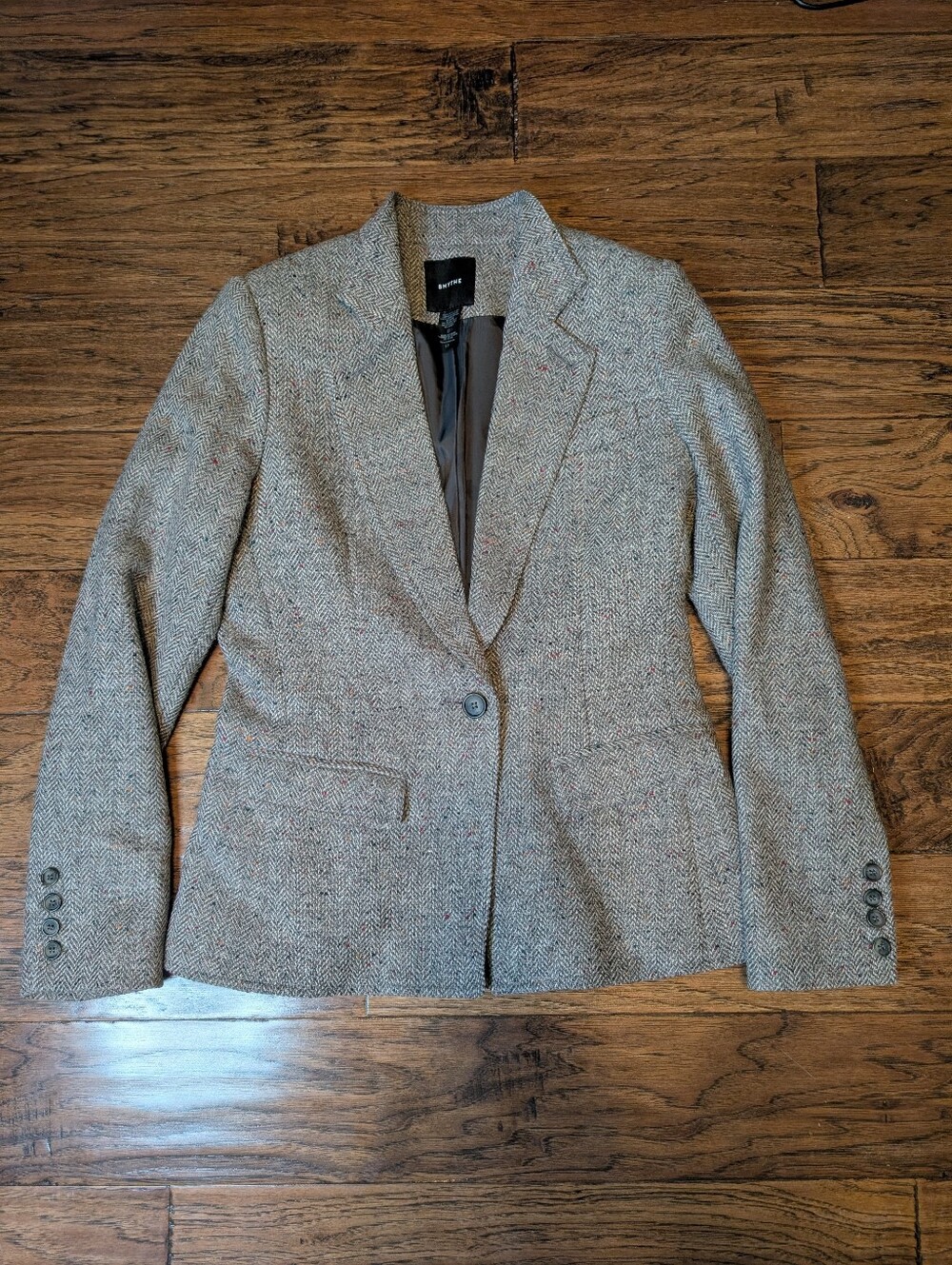 Smythe 100% Wool Grey Herringbone Blazer *See Description*